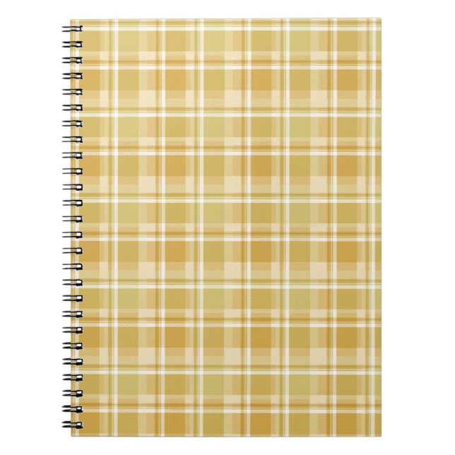 Caderno Espiral xadrezes de outono suaves (Frente)