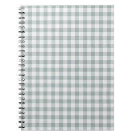Caderno Espiral Xadrezes de Sage Green Gingham