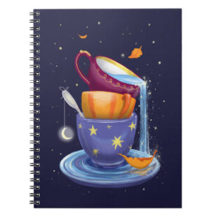 Caderno Espiral Xícaras de chá caem