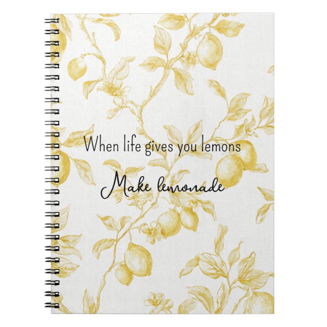 Caderno Espiral Yellow Fruit Lemons Make Lemonade (Frente)