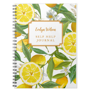 Caderno Espiral Yellow Lemon Grove Bright Summer Nome Personalizad
