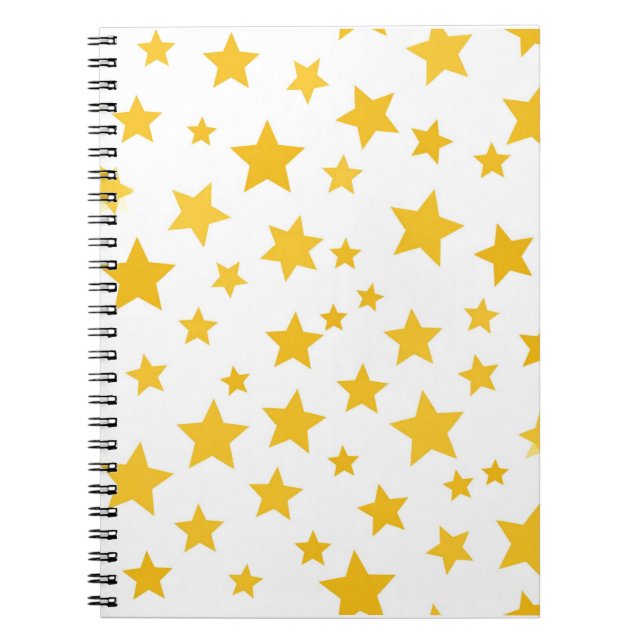 Caderno Espiral yellow stars on white background (Frente)