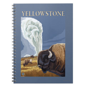Caderno Espiral YellowstoneBison com fiel velho