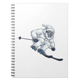 Caderno Espiral Yeti Abominável Homem da Neve Esquiando Férias Div