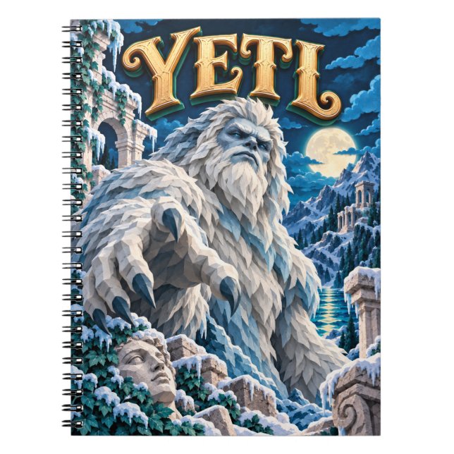 Caderno Espiral Yeti, Monstro de Corte de Papel (Frente)