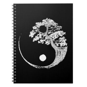 Caderno Espiral Yin Yang Bonsai Tree Japonês Budista Zen