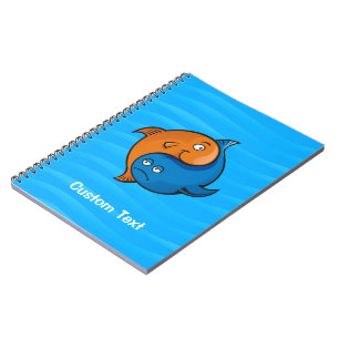 Caderno Espiral Yin Yang Fish Cartoon