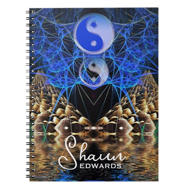 Caderno Espiral Yin Yang Fractal Visions (Frente)