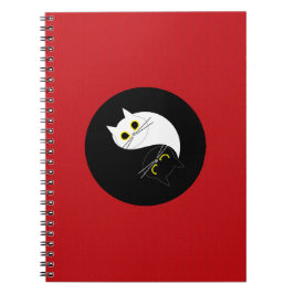Caderno Espiral Yin Yang Zen Cat Spiral Notebook