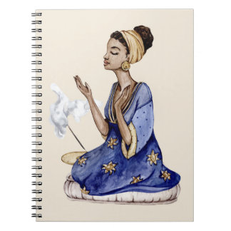Caderno Espiral Yoga Girl | Meditação | Ilustração de Yoga