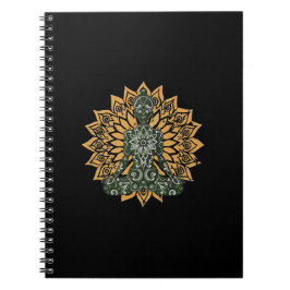 Caderno Espiral Yoga Lotus Pose Zen Gráfico