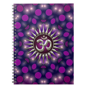 Caderno Espiral Yoga Om Purple Healing Energy Notebook