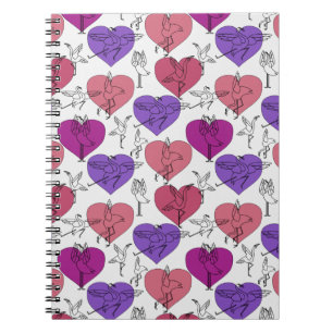 Caderno Espiral Yoga poses pattern Yoga seamless pattern 4