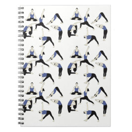 Caderno Espiral Yogaposen Notizbuch in Blau – für klare Gedanken &