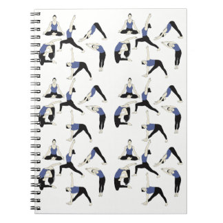 Caderno Espiral Yogaposen Notizbuch in Blau – für klare Gedanken &