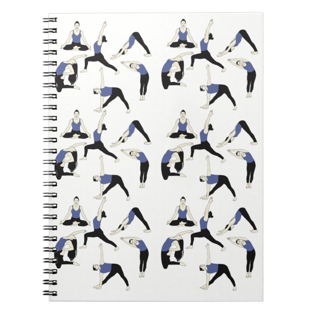 Caderno Espiral Yogaposen Notizbuch in Blau – für klare Gedanken & (Frente)