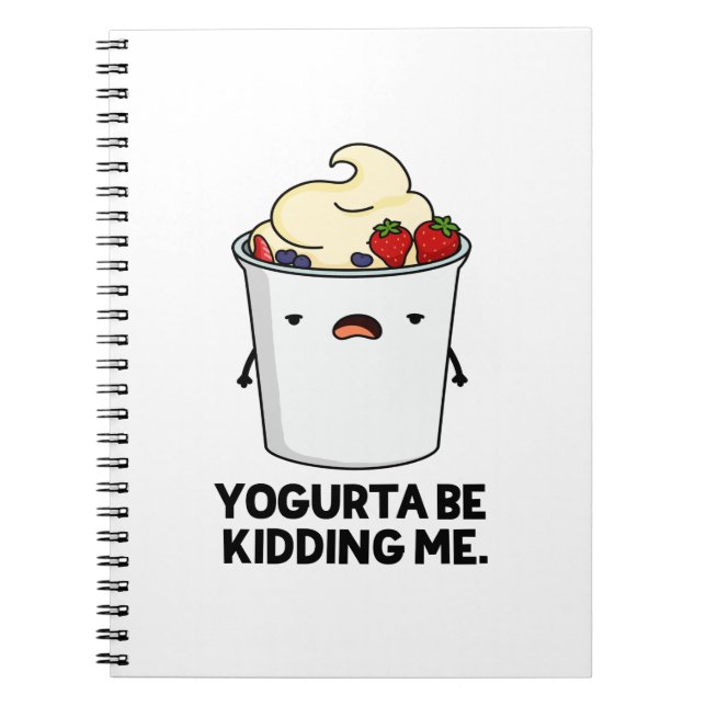 Caderno Espiral Yogurta Estar Brincando Comigo Piada Engraçada de  (Frente)