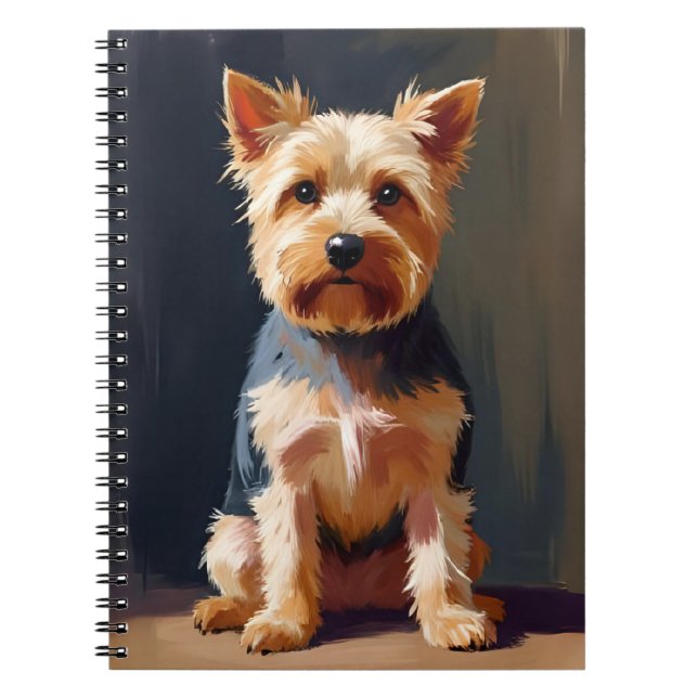 Caderno Espiral Yorkshire Terrier Dog Pet Painting (Frente)
