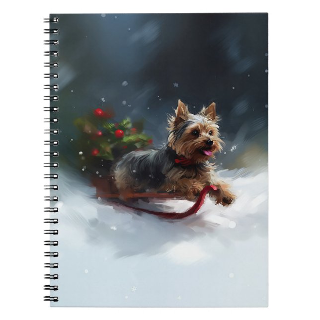 Caderno Espiral Yorkshire Terrier Natal inverno (Frente)