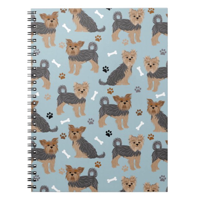 Caderno Espiral Yorkshire Terrier Paws e Bones Yorkie Dog (Frente)