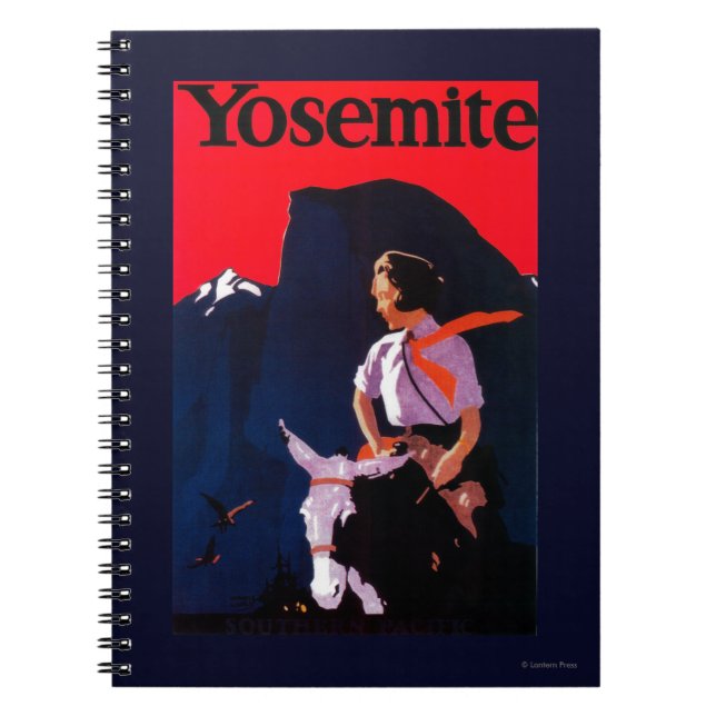 Caderno Espiral Yosemite Vintage Poster Yosemite, CA (Frente)