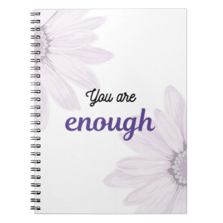 Caderno Espiral You Are Enough Floral Notebook | Purple Aesthetic 