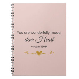 Caderno Espiral You Are Wonderfully Made – Psalm 139:14 Notebook
