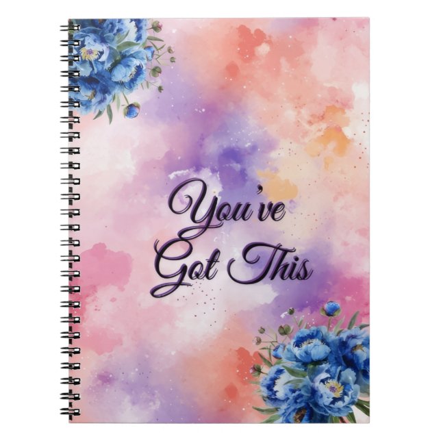 Caderno Espiral You’ve Got This – Motivational Floral Notebook (Frente)