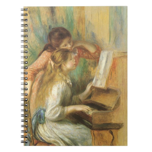 Caderno Espiral Young Girls in Piano por Pierre Renoir (Frente)