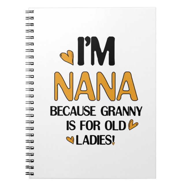 Caderno Espiral Young Nana Graphic Nana Clipart Design Grandma Art (Frente)