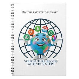 Caderno Espiral Your Future Your Steps Earth Day Sustainability