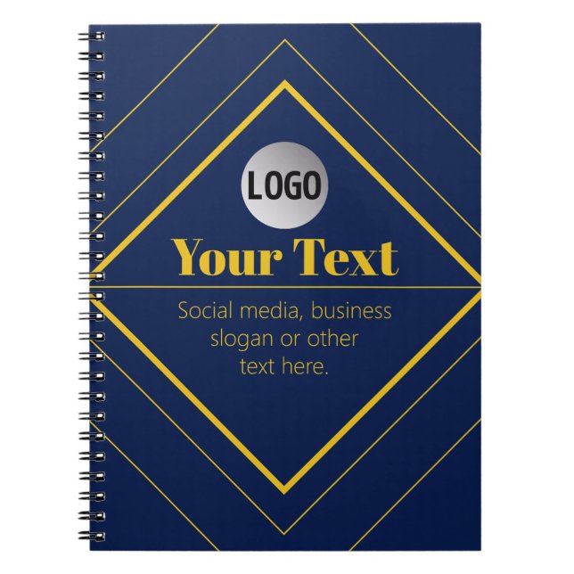 Caderno Espiral Your Logo & Customizable Design Template (Frente)