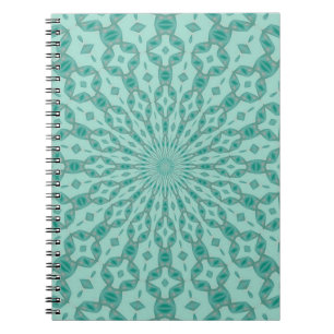 Caderno Espiral Yukka Verde e Rosa Dica de Caleidoscópio