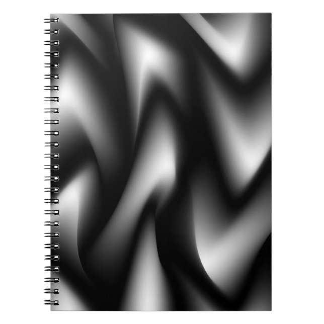 Caderno Espiral Zebra Abstrato Funky Preto e Branco (Frente)