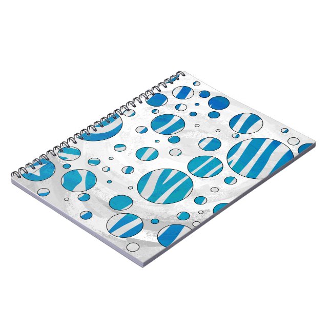 Caderno Espiral Zebra Bolinhas branca e azul (Left Side)