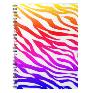 Caderno Espiral Zebra com tiras de pele multicoloridas Padrão- 221