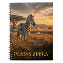Caderno Espiral Zebra-da-planície Savana Africana ANIMAIS