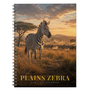 Caderno Espiral Zebra-da-planície Savana Africana ANIMAIS