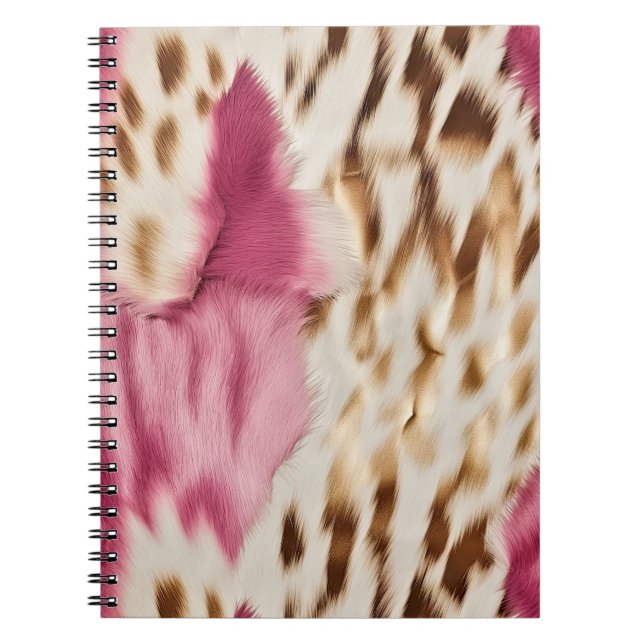 Caderno Espiral Zebra Dourada Rosa na moda (Frente)