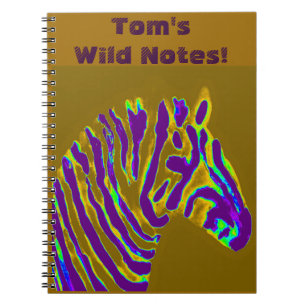 Caderno Espiral Zebra Dourada Roxa Personalizada