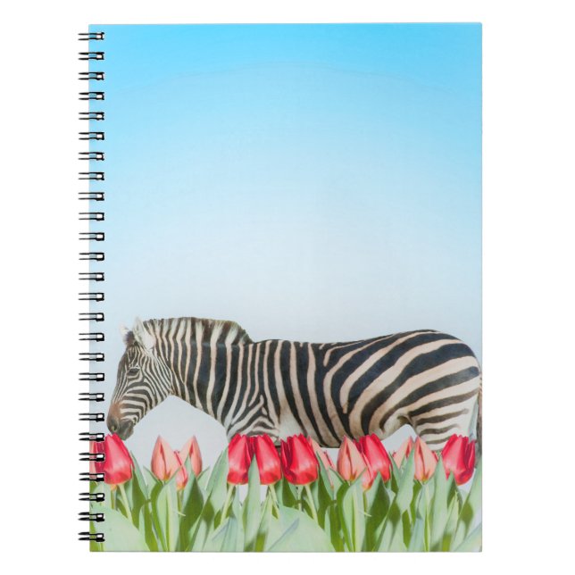 Caderno Espiral Zebra entre as Tulipas (Frente)