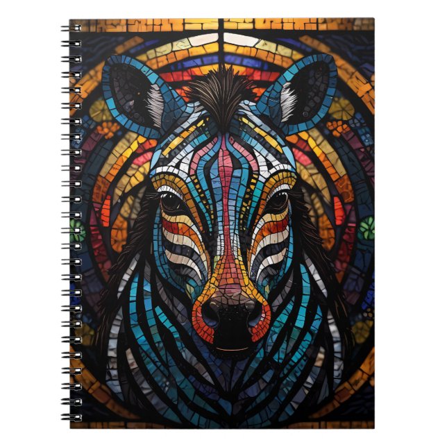 Caderno Espiral Zebra Mosaica Vibrante (Frente)