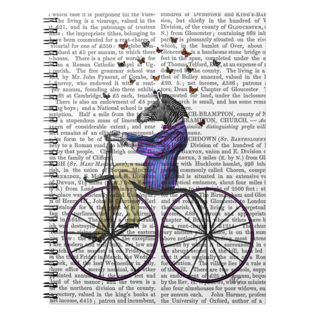 Caderno Espiral Zebra na Bicicleta (Frente)