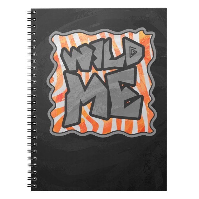 Caderno Espiral Zebra Orange e White Wild Me (Frente)