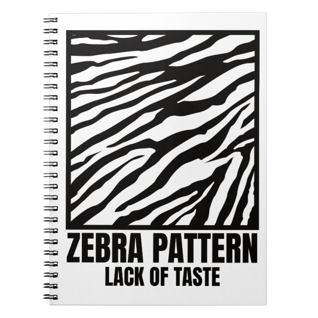 Caderno Espiral Zebra Patterno Mau Sabor Vítima (Frente)