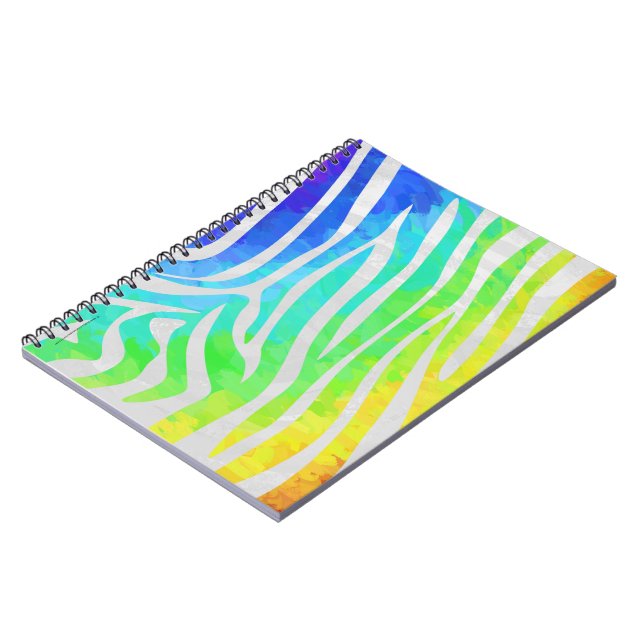 Caderno Espiral Zebra Rainbow e White Impressão (Left Side)