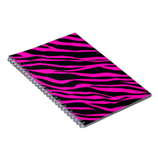 Caderno Espiral Zebra Rosa Quente Riscado