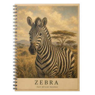 Caderno Espiral Zebra Savana da África Oriental VINTAGE