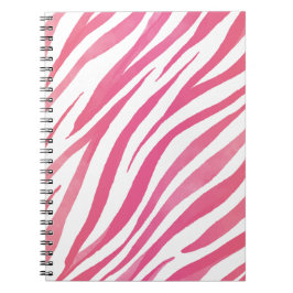 Caderno Espiral Zebra Stripes Pink - Impressão Animal Selvagem Ros