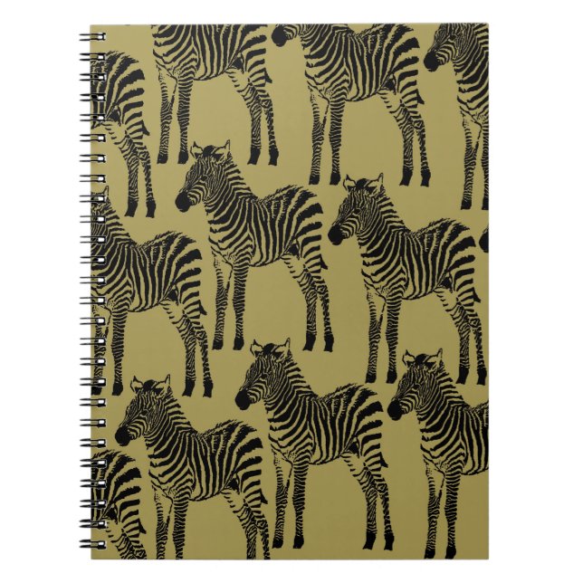 Caderno Espiral Zebras Negra e Dourada (Frente)